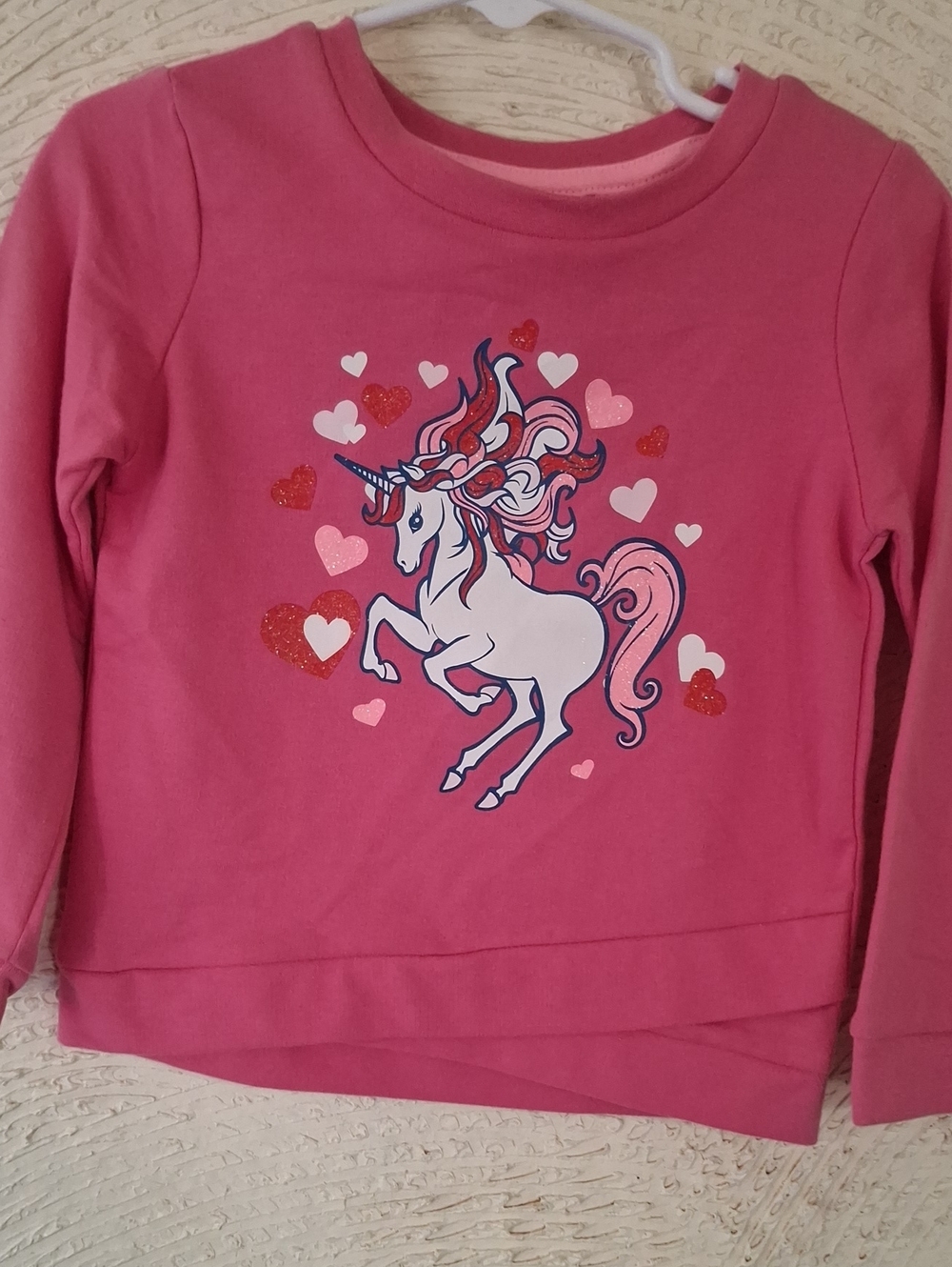 Kidgets Pink Unicorn Heart Graphic Pullover
